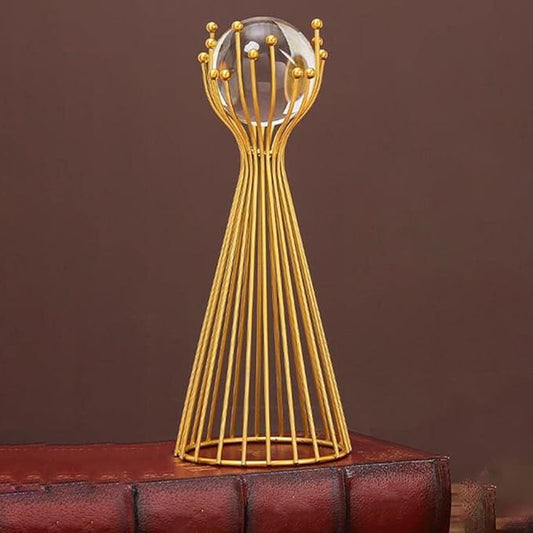 Crystal Ball Sculpture Statue with Holder