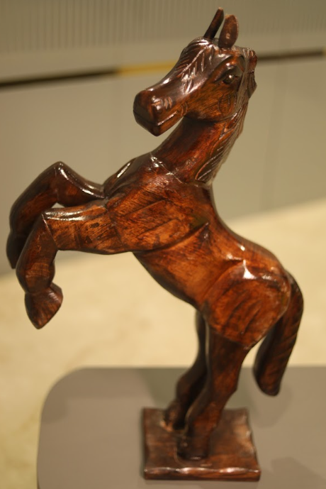 Handcrafted Large Wooden Horse Free Spirited Rider showpiece